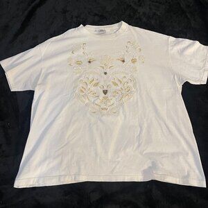 Vintage YS Sport Made in USA Beaded Heart Tee XL